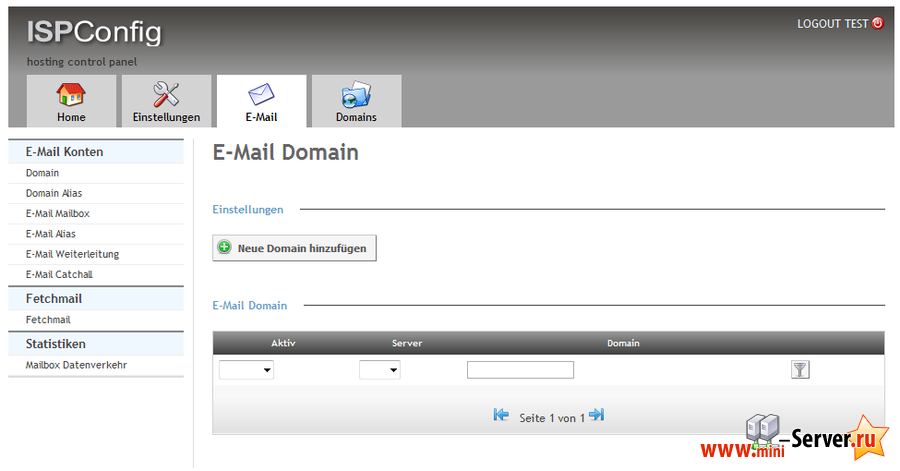 Добавление почтового домена ISPconfig 3