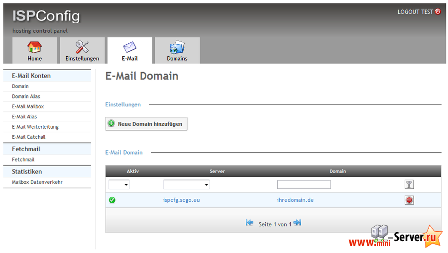 Почтовые домены ISPconfig 3